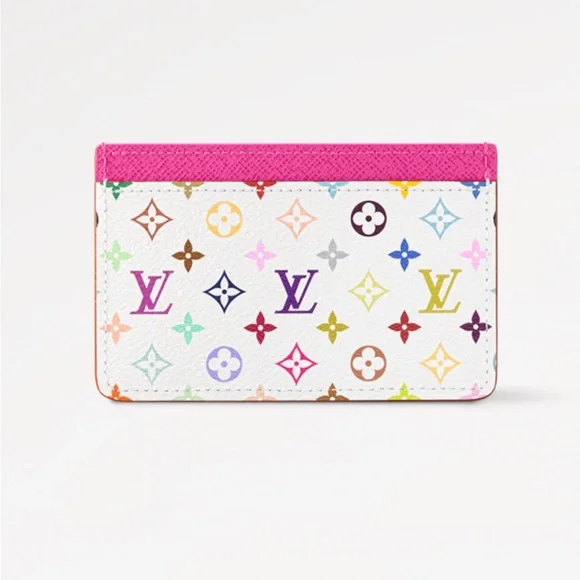 Louis Vuitton Murakami multicolor White and Pink Card Holder New in box - Picture 1 of 9